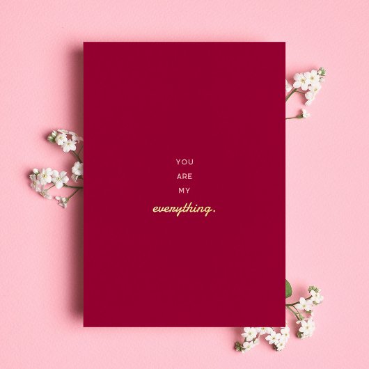 Je bent mijn minimale roze liefdesValentijn Folie Feestdagenkaart