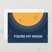 Je bent mijn Moon Love Friend Partner Gift Briefkaart (Voorkant / Achterkant)
