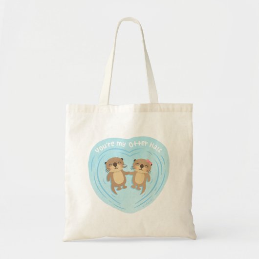 Je bent mijn otter Half, Cute Love Pun Tote Bag (Voorkant)
