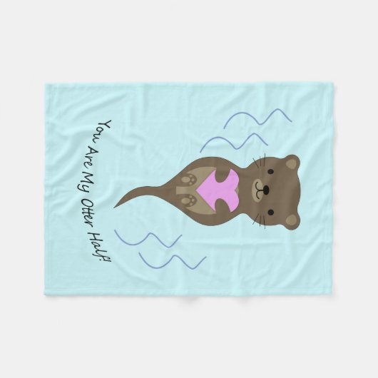 Je bent mijn Otter Half Fleece Deken (Voorkant (Horizontaal))
