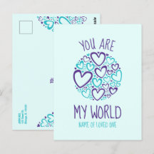 Je bent mijn Paarse wereldblauw hart voor geliefde