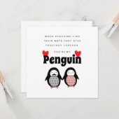 Je bent mijn Penguin Valentijnsdag Kaart (Voorkant / Achterkant in situ)