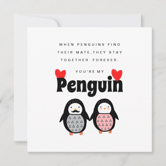 Je bent mijn Penguin Valentijnsdag Kaart (Voorkant)