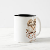 Je bent mijn perfecte match voor valentijn tweekleurige koffiemok (Voorkant rechts)