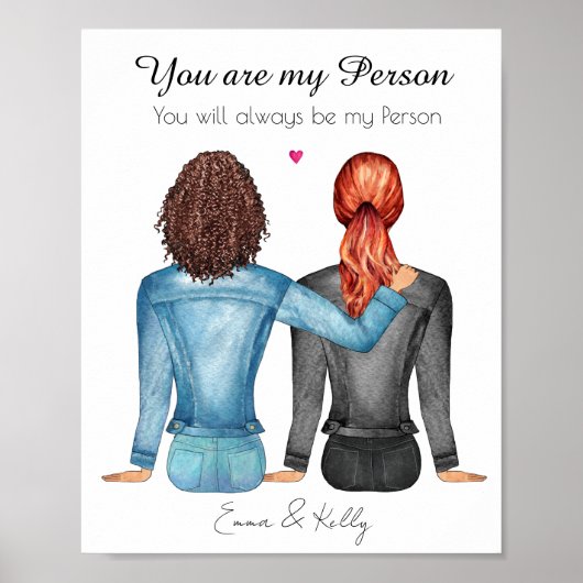 Je bent mijn persoon, Friendship Print, Gift for B Poster (Voorkant)