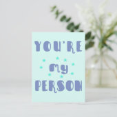 Je bent mijn persoon, leuke typografie romantisch briefkaart (Staand voorkant)