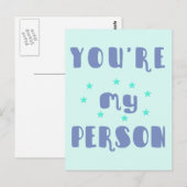 Je bent mijn persoon, leuke typografie romantisch  briefkaart (Voorkant / Achterkant)