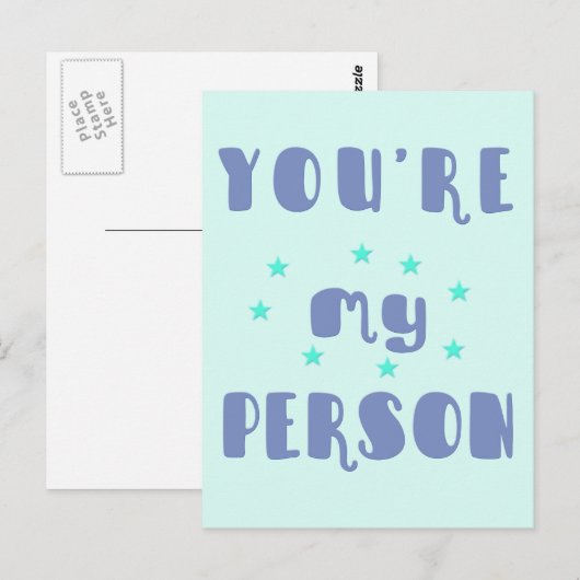 Je bent mijn persoon, leuke typografie romantisch briefkaart (Voorkant / Achterkant)