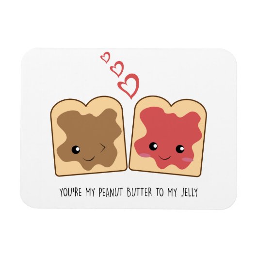 Je bent mijn pindakaas voor mijn Jelly Kawaii Cute Magneet (Horizontaal)