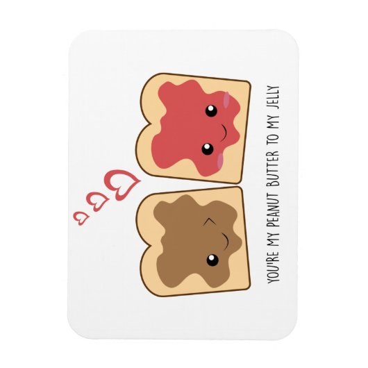 Je bent mijn pindakaas voor mijn Jelly Kawaii Cute Magneet (Verticaal)