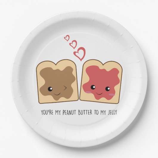 Je bent mijn pindakaas voor mijn Jelly Kawaii Cute Papieren Bordje (Voorkant)