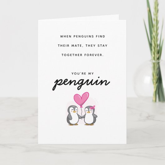 Je bent mijn pinguïn-partners voor de Valentijnsda Kaart (Voorkant)