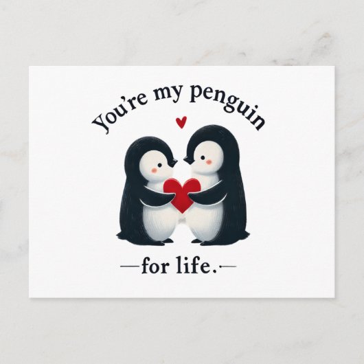 Je bent mijn pinguïn voor het leven paar briefkaart (Voorkant)