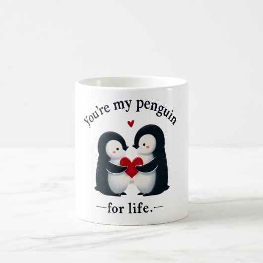 Je bent mijn pinguïn voor het leven paar koffiemok (Center)