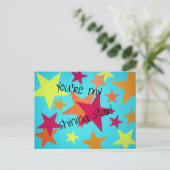 Je bent mijn schitterende ster! briefkaart (Staand voorkant)