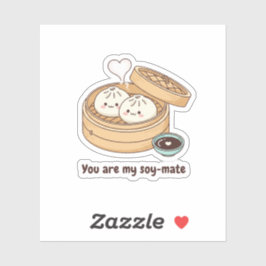 Je bent mijn Soy-mate Lieve Dim Sum Valentijnstick Sticker