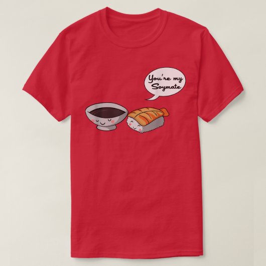 Je bent mijn Soymaat - Soulmate Japans Sushi Coupl T-shirt (Design voorkant)