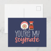 Je bent mijn Soymate Cute Pun Funny Valentijnsdag Briefkaart (Voorkant / Achterkant)