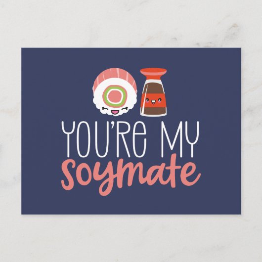 Je bent mijn Soymate Cute Pun Funny Valentijnsdag Briefkaart (Voorkant)