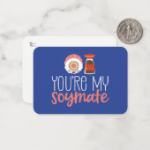 Je bent mijn Soymate Funny Pun Cute Valentijnsdag Notitiekaartje (Voorkant / Achterkant in situ)