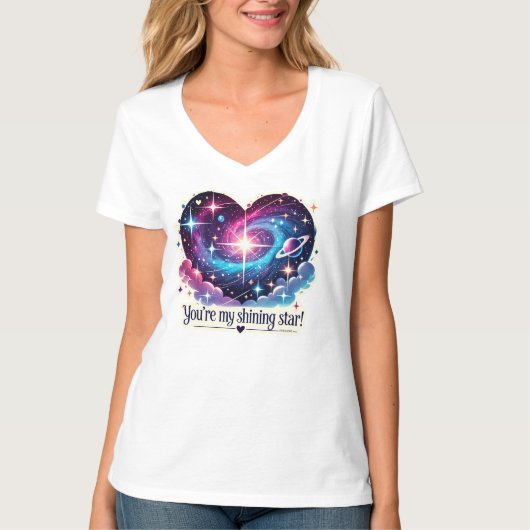 Je bent mijn stralende ster Cosmic Heart Design T-shirt (Voorkant)