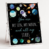 Je bent mijn Sun Moon Stars Space Blue en Gold Poster