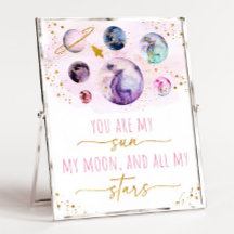 Je bent mijn Sun Moon Stars Space Roze en Gold