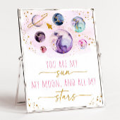 Je bent mijn Sun Moon Stars Space Roze en Gold Poster