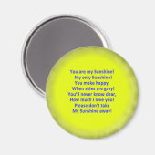 Je bent mijn Sunshine 2 1/4" ronde magneet (Voorkant / Achterkant)