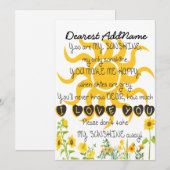 Je bent mijn Sunshine Add Name  Feestdagenkaart (Voorkant / Achterkant)