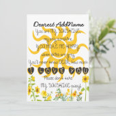 Je bent mijn Sunshine Add Name  Feestdagenkaart (Staand voorkant)