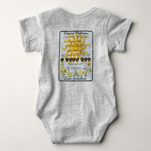 Je bent mijn Sunshine Add Name Romper (Achterkant)