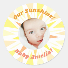 Je bent mijn Sunshine Baby Announement. Ronde Sticker
