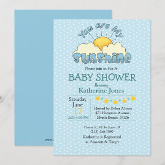 Je bent mijn Sunshine Baby Boy Shower-uitnodiging Kaart