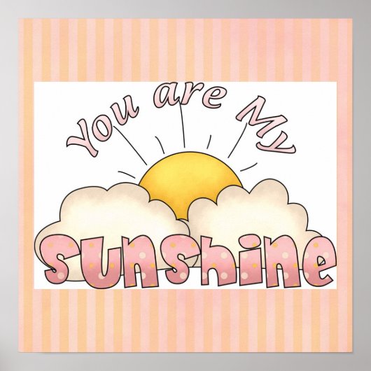 Je bent mijn Sunshine Baby Girl Art Print Poster (Voorkant)