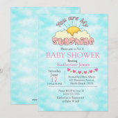 Je bent mijn Sunshine Baby Girl Shower Kaart (Voorkant / Achterkant)