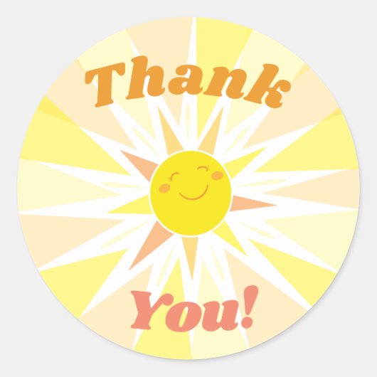 Je bent mijn Sunshine Baby shower Dank je Ronde Sticker (Voorkant)