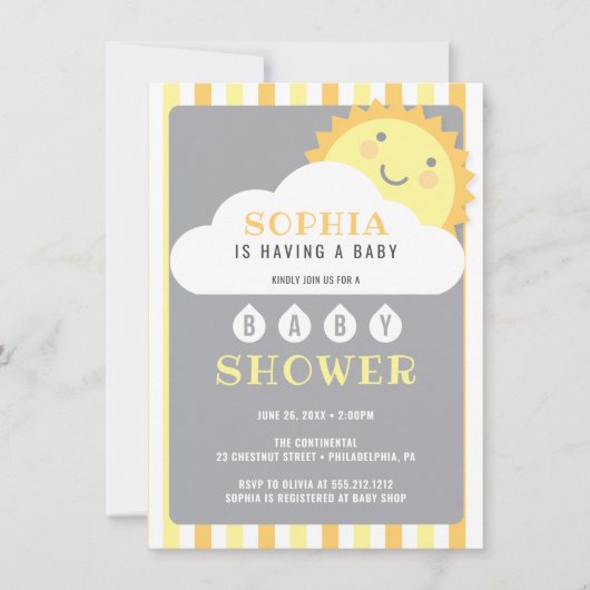 Je bent mijn Sunshine Baby shower Invitation Kaart (Voorkant)