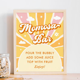 Je bent mijn Sunshine Baby shower Momosa Bar Poster