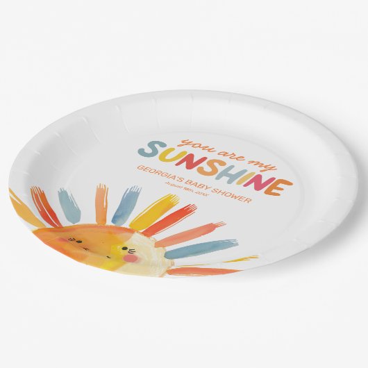 Je bent mijn Sunshine Baby shower Papieren Bordje (Gekanteld)