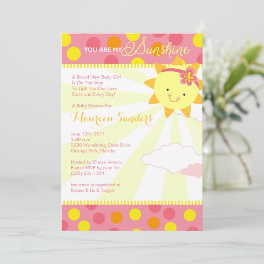 Je bent mijn Sunshine Baby Shower-uitvindingen - M Kaart (Staand voorkant)