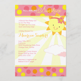 Je bent mijn Sunshine Baby Shower-uitvindingen - M Kaart