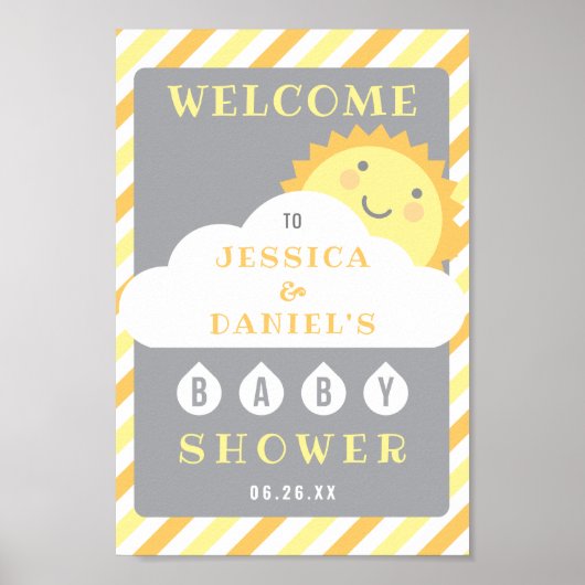 Je bent mijn Sunshine Baby shower Welkomstbord Poster (Voorkant)