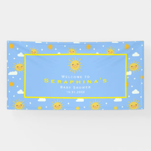 Je bent mijn Sunshine Blue & Yellow Baby shower Spandoek