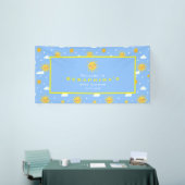 Je bent mijn Sunshine Blue & Yellow Baby shower Spandoek (Beurs)