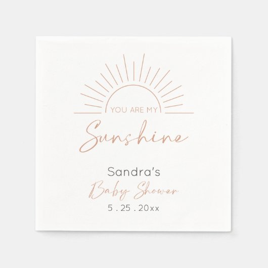 Je bent mijn Sunshine Boho Modern Baby shower Servet (Voorkant)