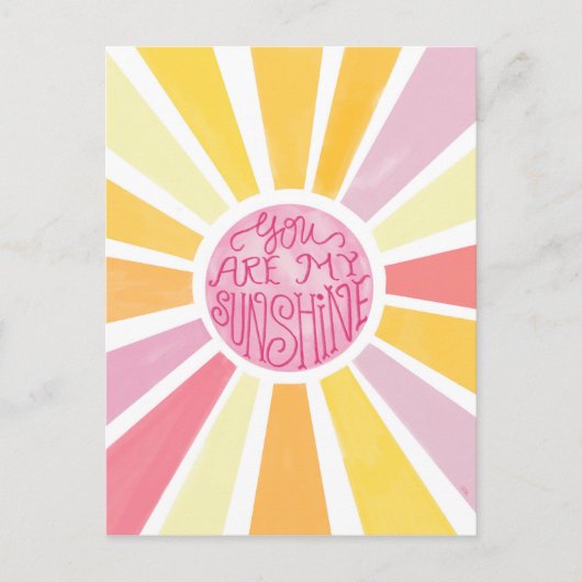 Je bent mijn Sunshine Bright Waterverf Baby Gift Briefkaart (Voorkant)