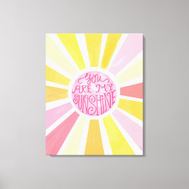 Je bent mijn Sunshine Bright Waterverf Baby Gift Canvas Afdruk