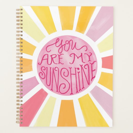 Je bent mijn Sunshine Bright Waterverf cadeau Planner (Voorkant)