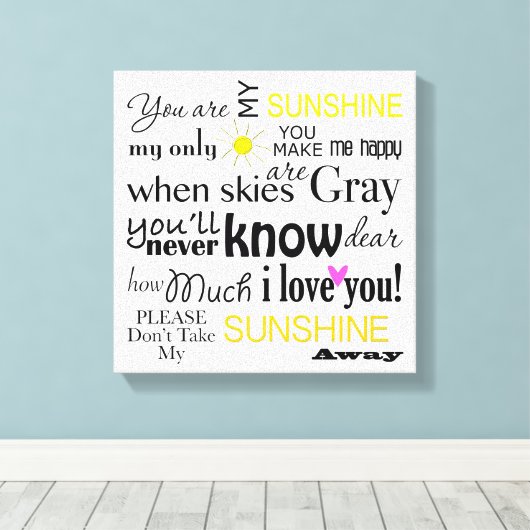 Je bent mijn Sunshine Canvas Word Art (Insitu (Houten vloer))
